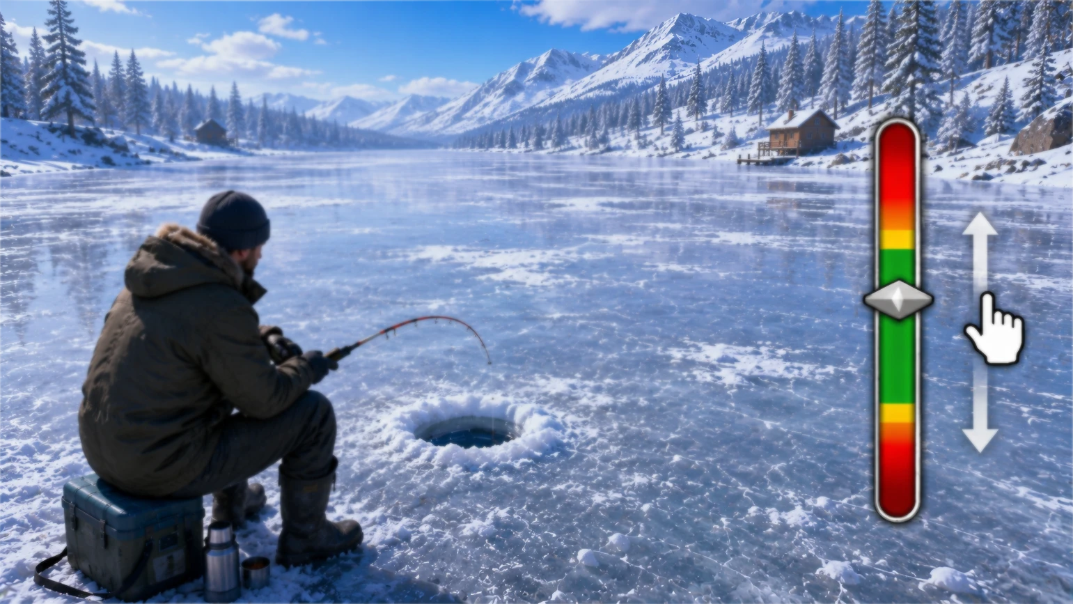 Summer Fishing in Ice Fishing 3D – Spinnfischen am Rhein, goldene Stunde